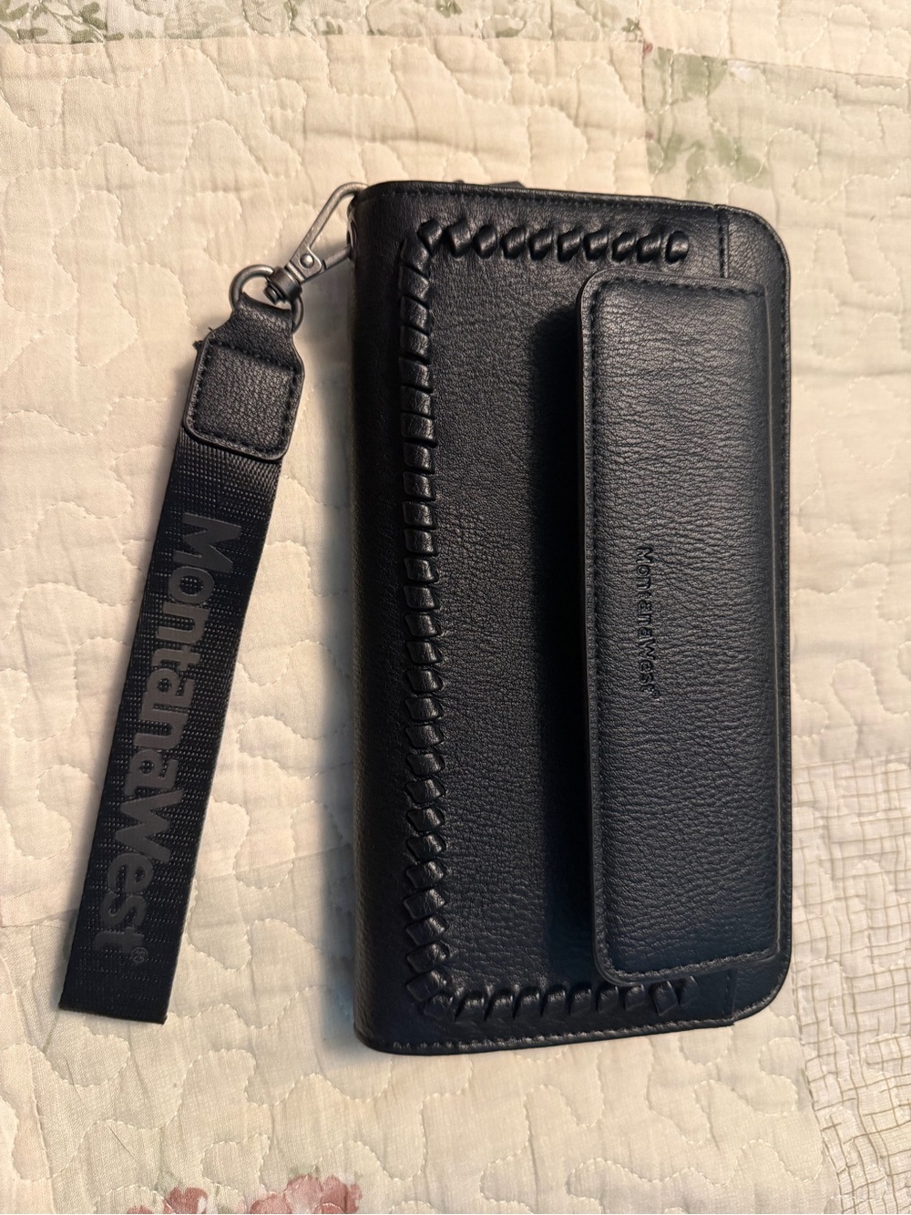 Montana West Black Wallet with Wrist Strap